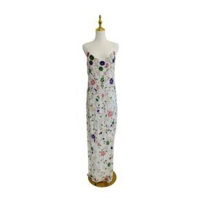 Mac Duggal Floral Embellished High Slit Sleeveless Gown 10893 Size 10 Dress NWT